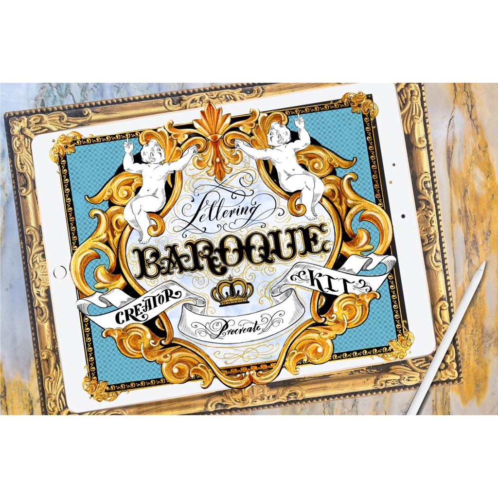 Procreate Brush - Baroque Lettering Creator Kit for Procreate