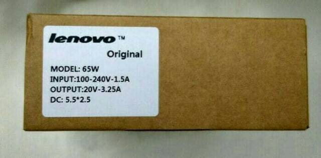 ORIGINAL Adaptor LENOVO 20v-3.25A G470 G475 G480 G460 z570 B470 bentuk panjang plugin plug