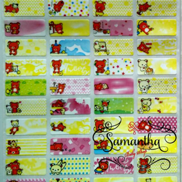 

Stiker nama waterproof motif Rillakuma