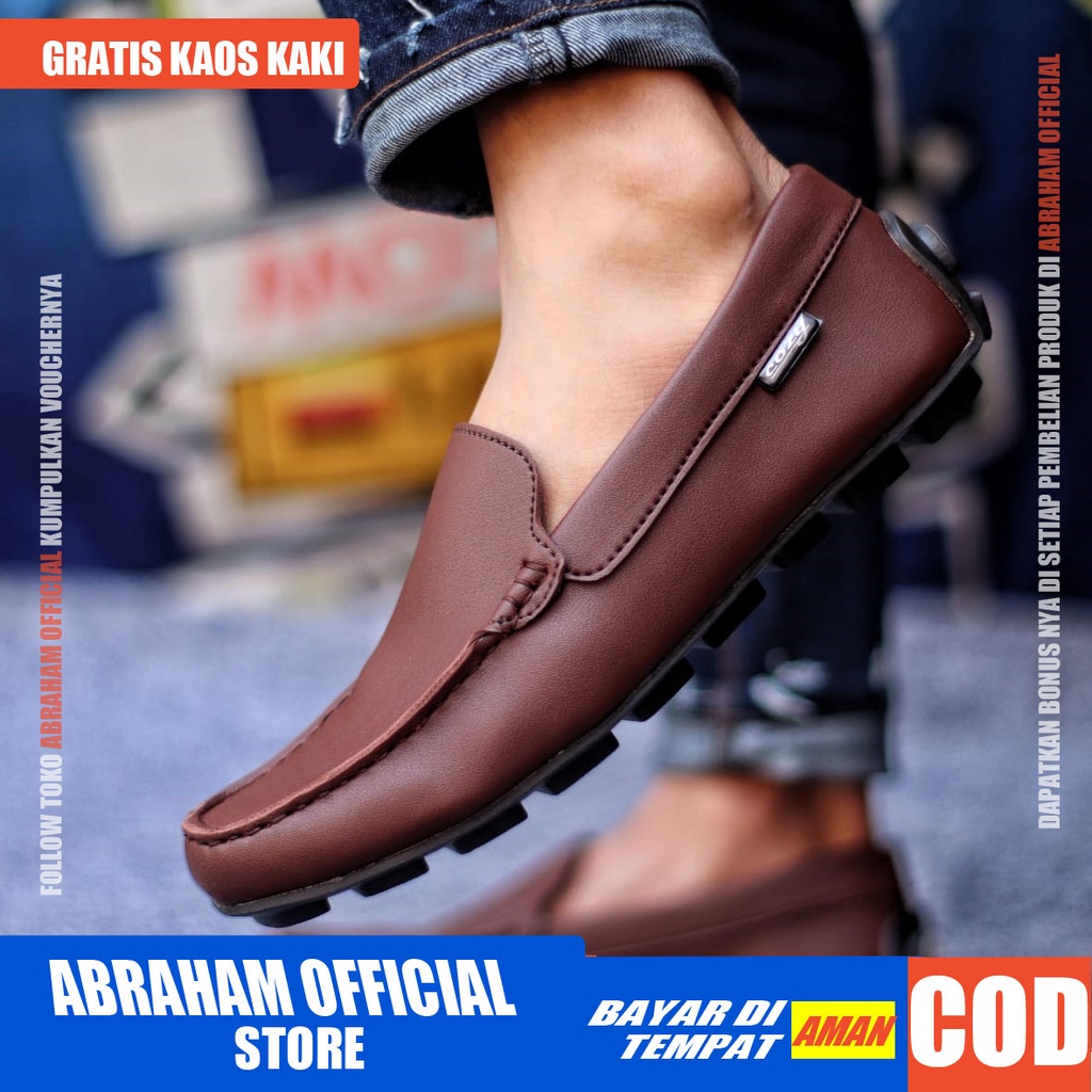 ABRAHAM Sepatu Formal Hitam Kerja Pantofel Pria