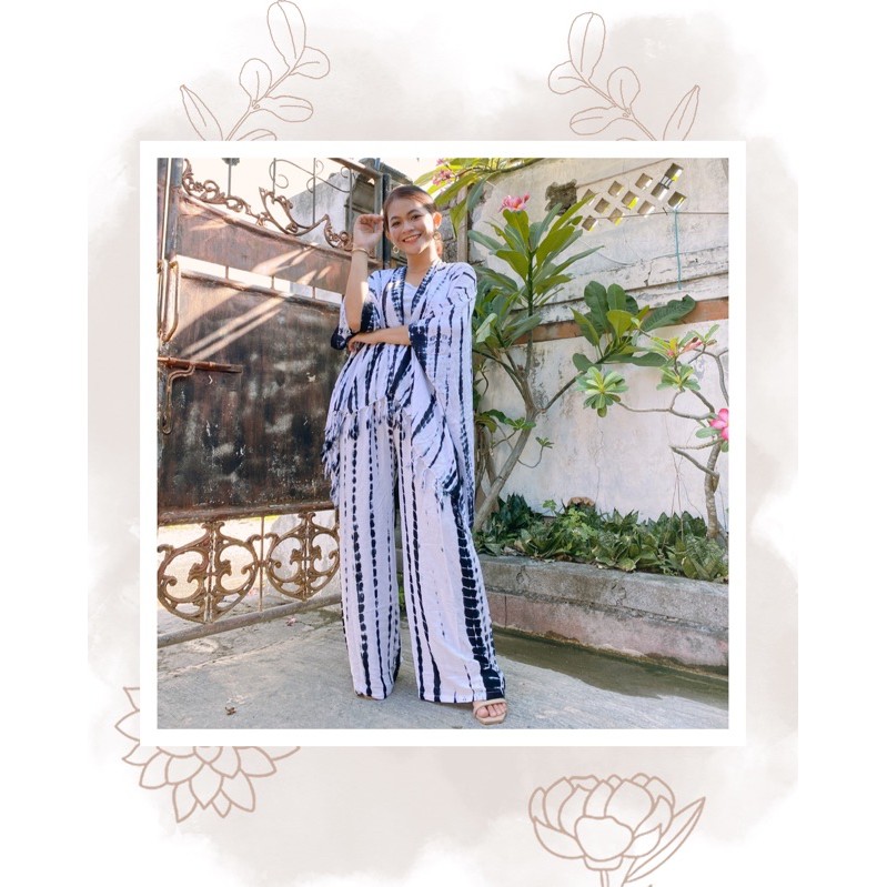 set outer tie dye + kulot tie dye