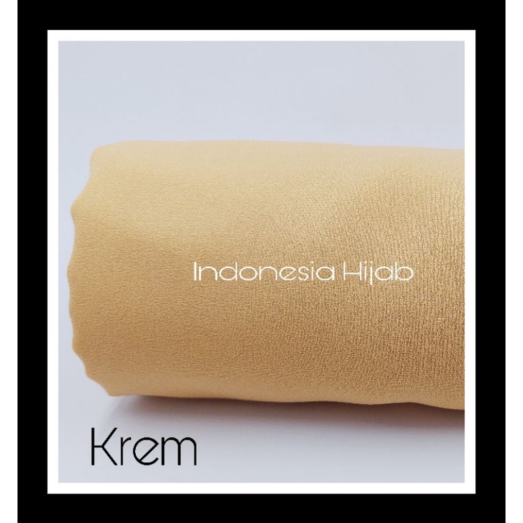 PASHMINA Diamond Premium 170 X 75 cm Jahit Tepi BUKAN DI NECI-krem