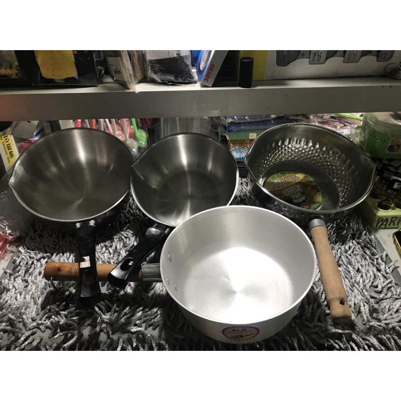 Panci masak mie alumunium gagang kayu plastik - Panci rebus mie