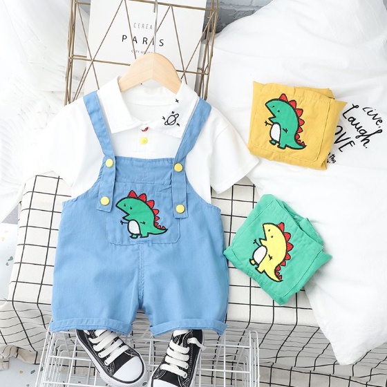 Import High Quality Jumpsuit Dino 0M - 4Y Jumpsuit Overall Dino 3D Bordir Bahan Adem CBKS VC