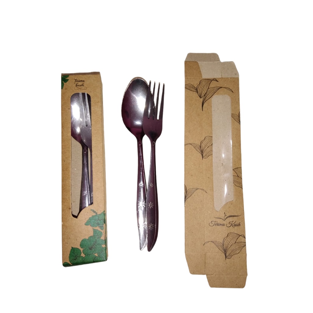 Souvenir Sendok Garpu Stainless  Kemas box rustic