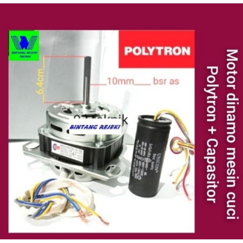 Motor Dinamo Mesin Cuci Polytron + Capasitor