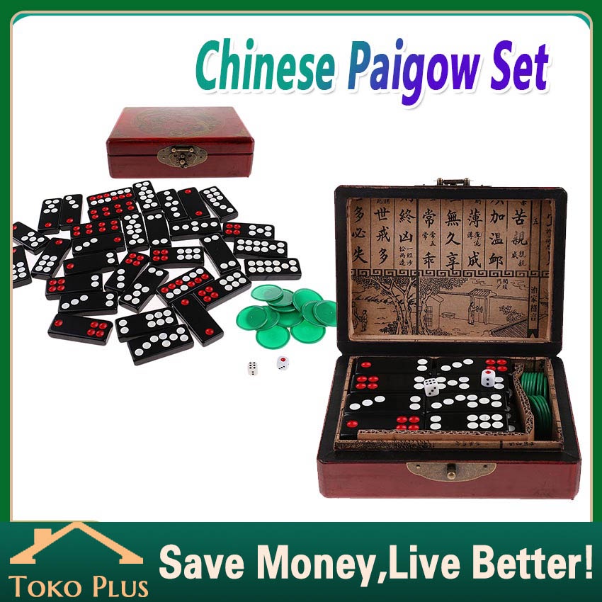 Chinese Pai Gow Paigow Tiles Set Casino Domino Games Board Game for Gambling Lovers Toy