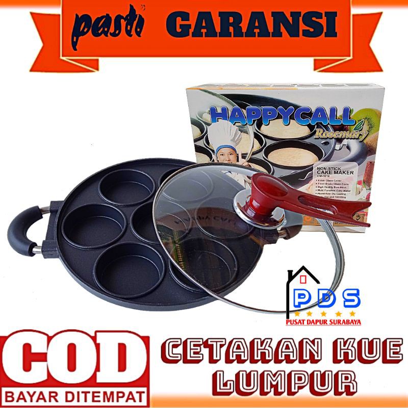 Cetakan Kue Lumpur Happy Call 7 Lubang Cetakan Telur Ceplok