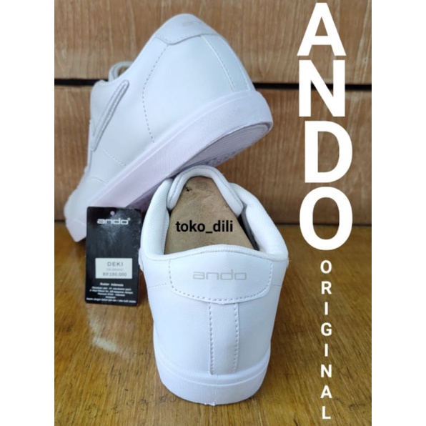 SEPATU ANDO ORIGINAL 39/43 PUTIH POLOS.