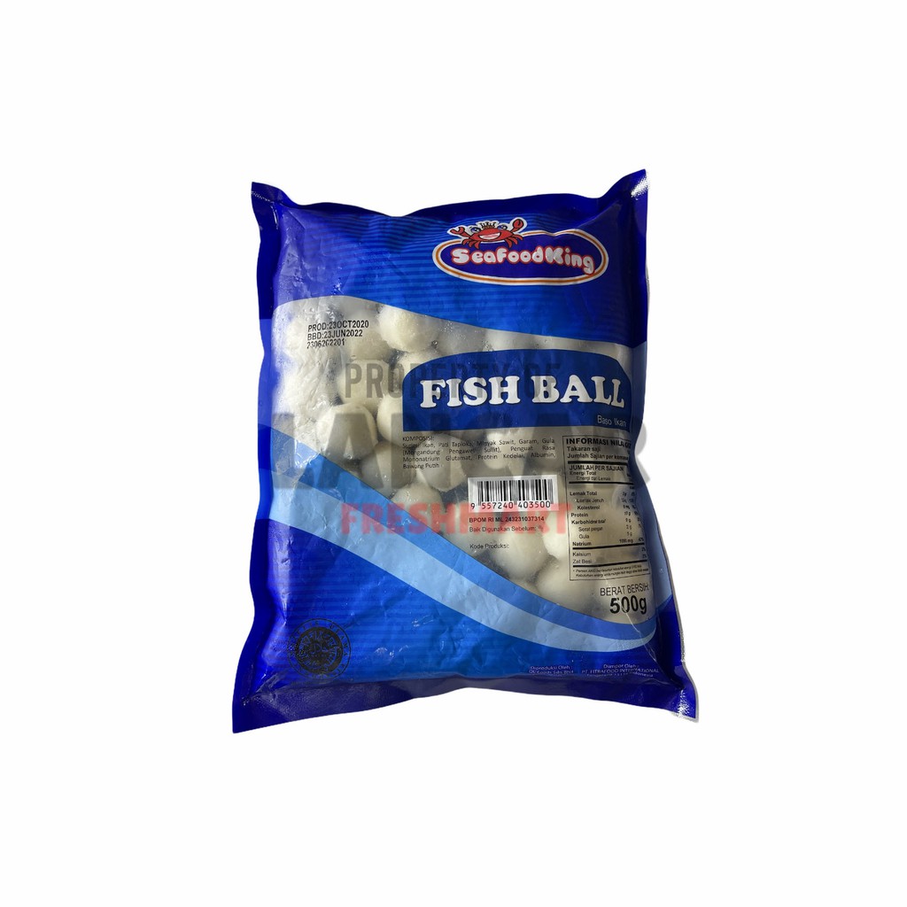 SEAFOODKING WHITE FISH BALL (B) 500GR / BAKSO IKAN REBUS 500GR