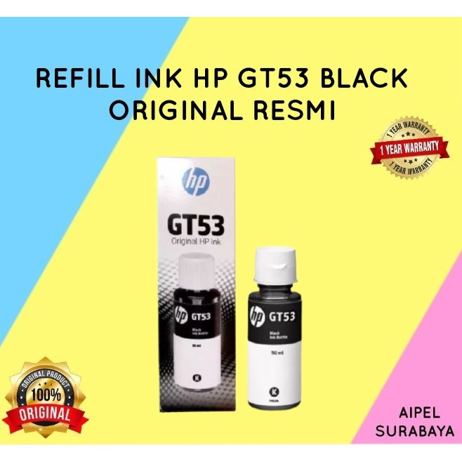 GT53 | REFILL INK HP GT53 BLACK ORIGINAL RESMI