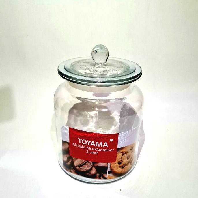 Toyama Toples kaca bulat tutup kaca seal karet 3 liter