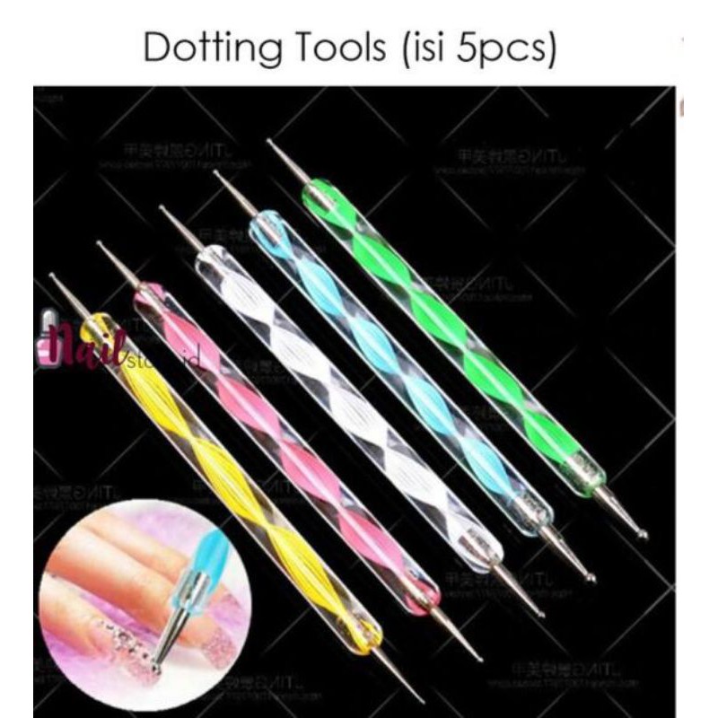 Dotting tools spiral / Dot Dotting Pen DOTTING BRUSH Nail art Best Seller ECER DAN 1SET