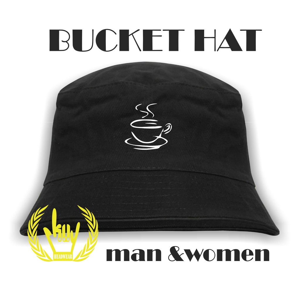 BUCKET HAT Mountain Premium / Topi Buket Gaul Topi Hitam Premium Hits