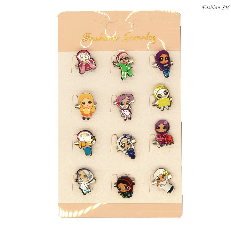 12pcs cartoon character cute personality creative badge coat brooch