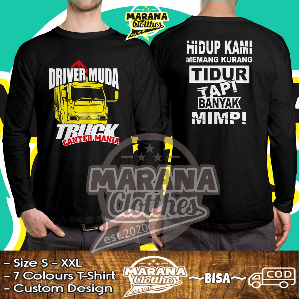 Kaos Driver Muda Truck Canter Mania Lengan panjang Baju Otomotif