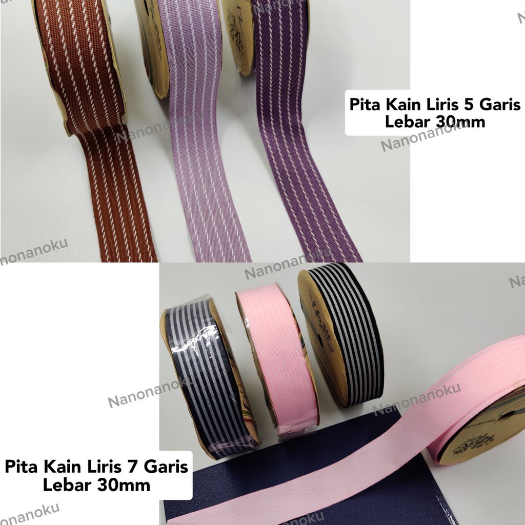 

Pita Kain 3 cm Motif Liris (2 tipe) Hiasan Hampers Souvenir Mahar Kado