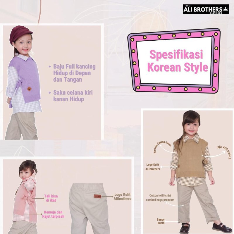 Afsheenastore Korean Stiyle Set 3IN1 / Ready Size 8 Th