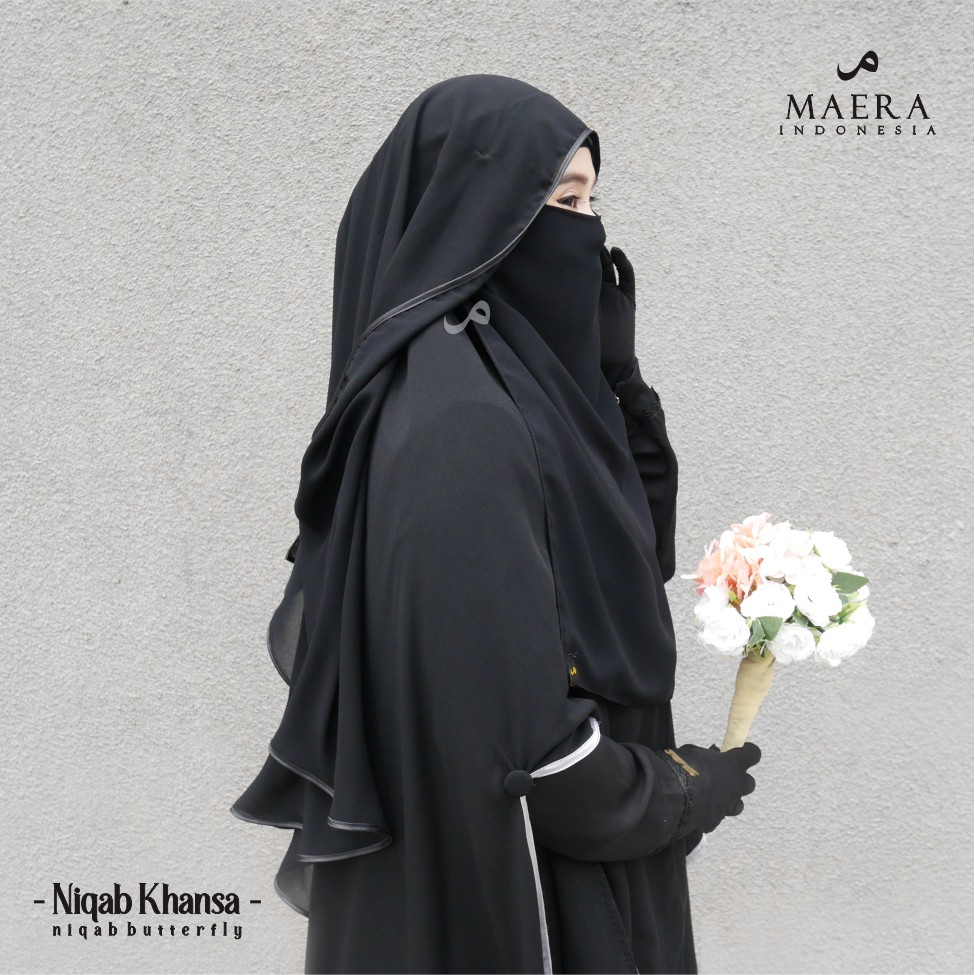 Cadar Niqab Butterfly Bandana Basic 2 layer Sifon Silk Premium KHANSA By Maera