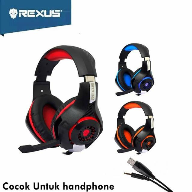 Rexus F55 headset gaming vonix with mic led f-55