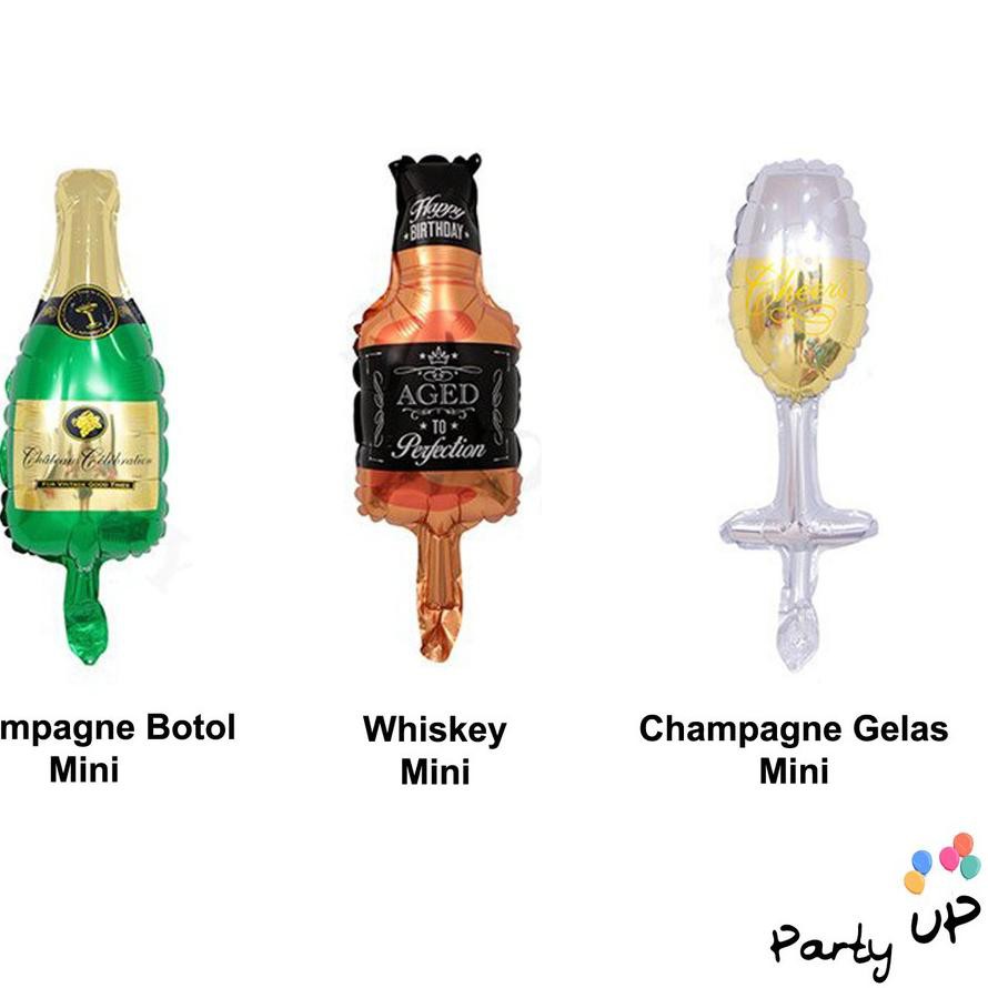 PROMO BESAR KODE-713 [Ecer] Balon Liquor Champagne Set Mini Foil