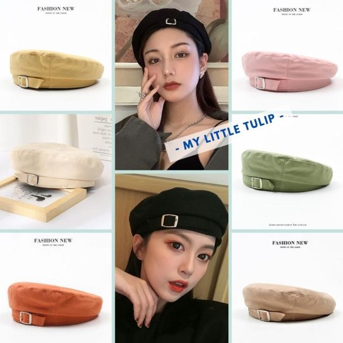 Topi Baret KPOP Polos / Topi Baret Korea Fashion / Beret Pria Wanita
