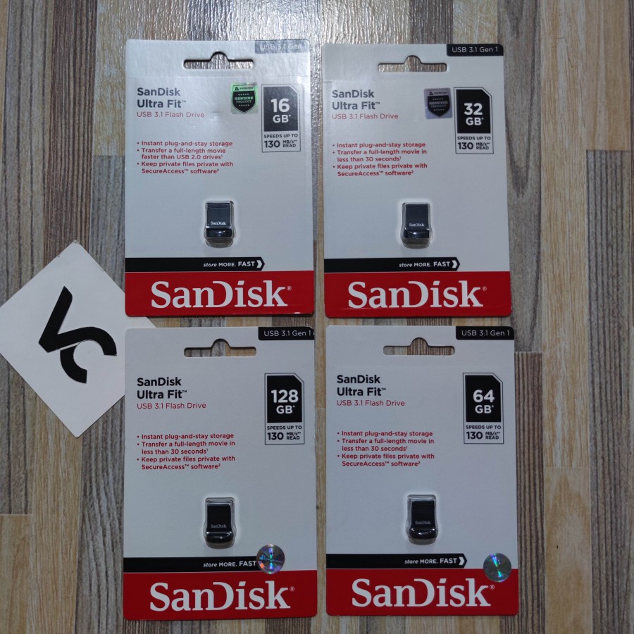 SANDISK FLASHDISK ULTRA FIT 16GB 32GB 64GB 128GB CZ430 MINI USB 3.1 FLASH DISK GEN1 CZ 430