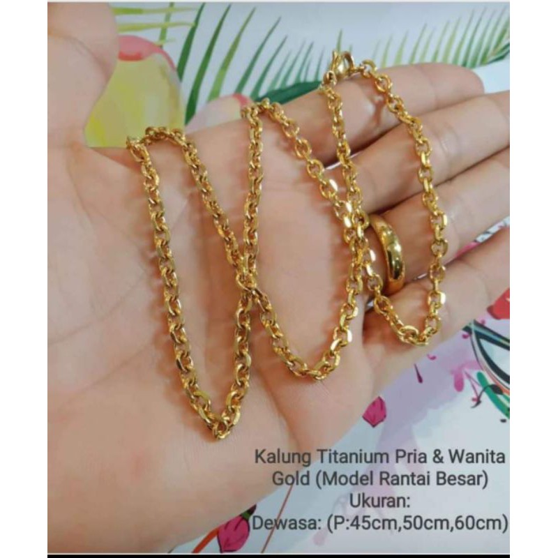 Kalung titanium cowok cewek anti karat