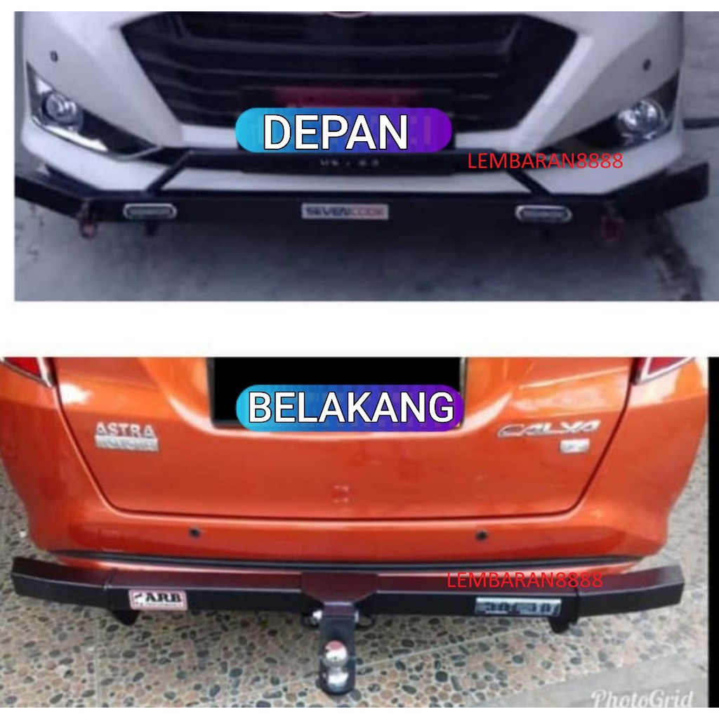 Paket Bumper Tanduk Depan dan Towing Belakang Mobil Calya Sigra