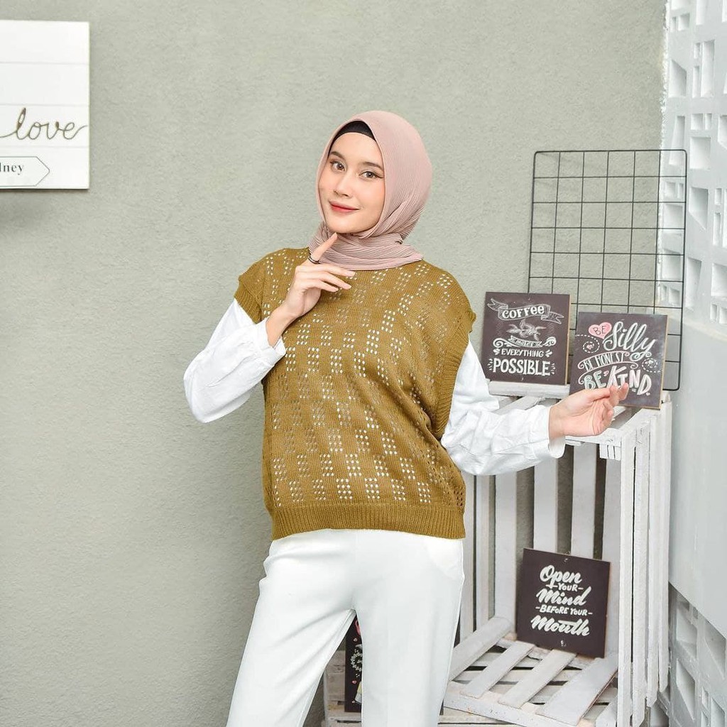 Nara Grosir - Aurel Kotak Vest | Fashion Terkini | Sweater Termurah