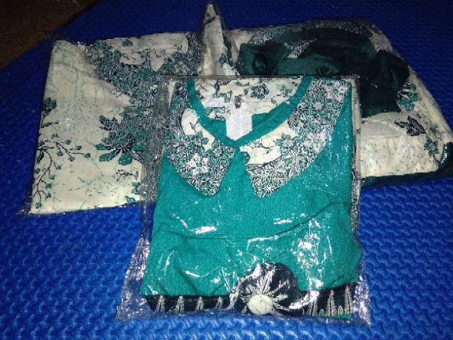 Gamis Syari Atasan Couple Sarimbit Batik Pita Melati