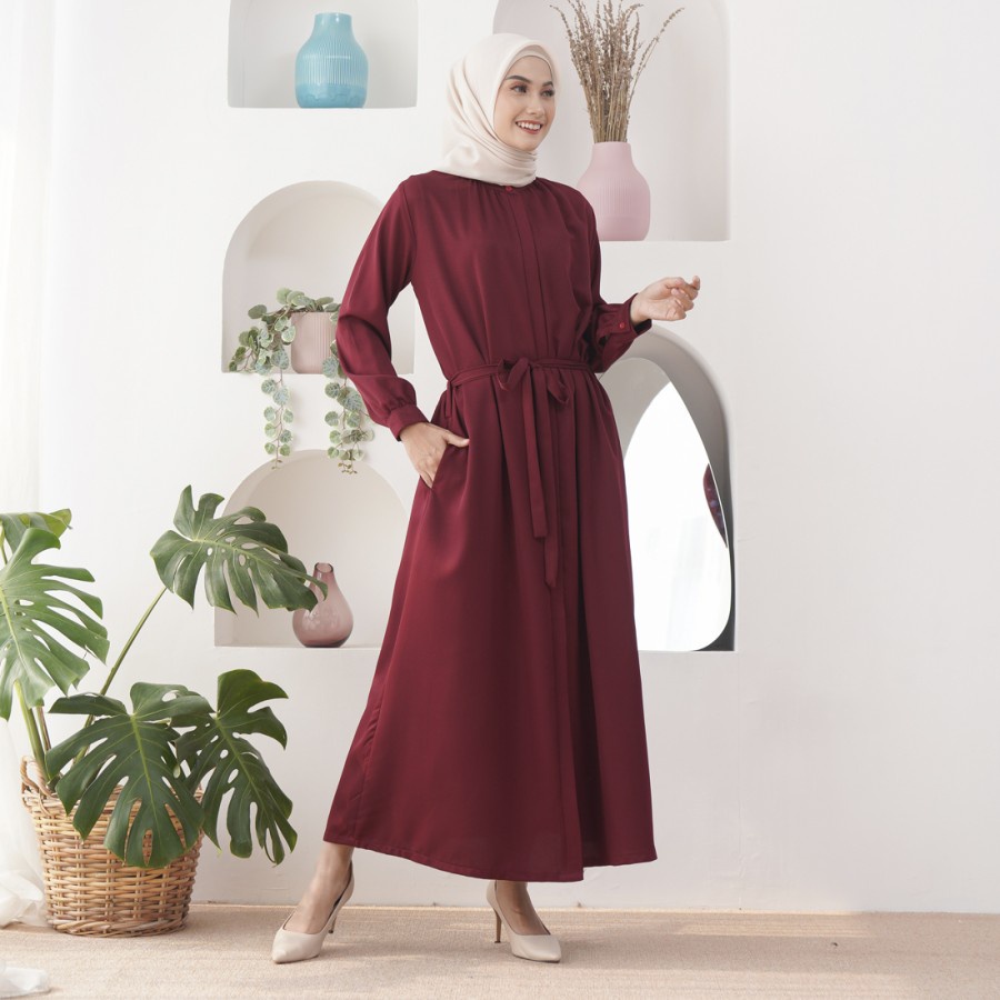 Baju Gamis Premium SIMPLE Fashion Muslim Dress Cantik G4A1 Baju Gamis Lebaran Muslimah Katun Fashio
