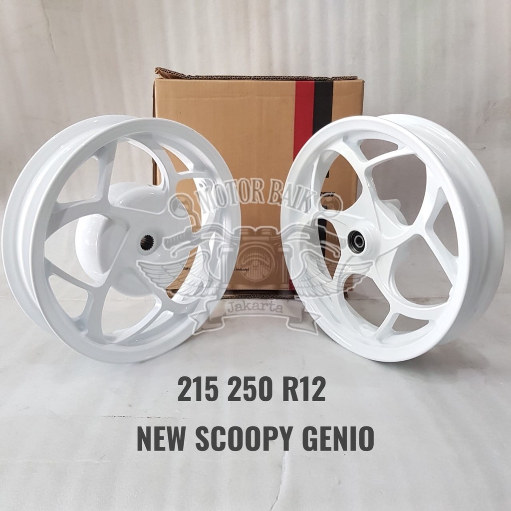 Velg racing scoopy beat vario  sporty 1set depan belakang 215 250 ring 12 merk rossi tipe orion