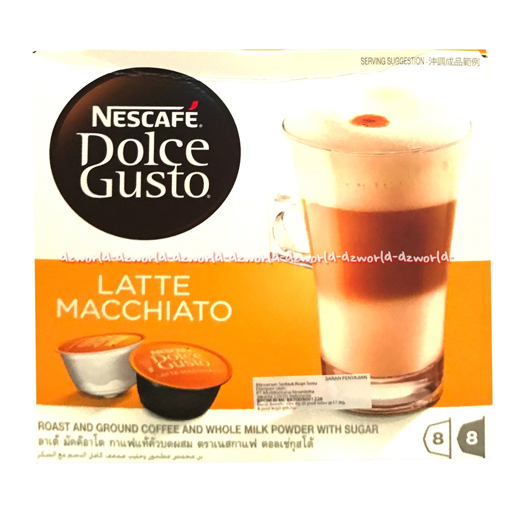 Nescafe Dolce Gusto Latte Macchiato Capsule Kopi Arabika &amp; Susu Isi 16 Capsul Maciato