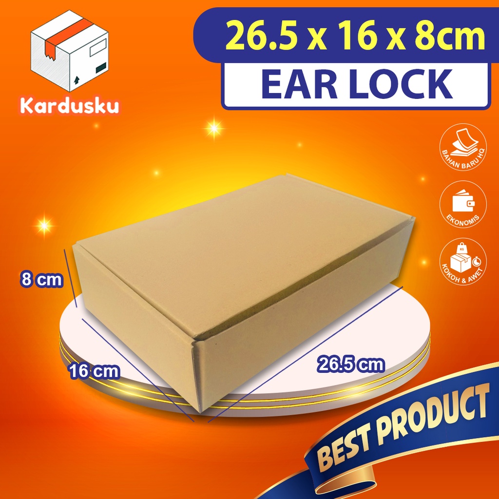 

Kardus Dus uk 26,5x16x8 cm (ECER) Die Cut Box Kotak Packing Aksesoris Baju Kue Hijab EARLOCK FULL