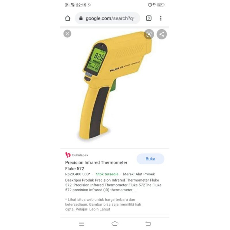 Fluke 572-2 Termometer Infrared Suhu Tinggi - Infrared Thermometer