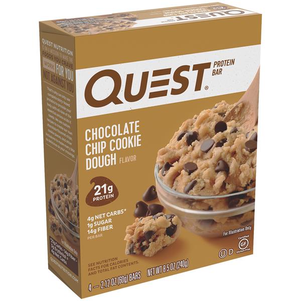 

Quest Keto Ketogenic Chocolate Chip Cookie Dough High Protein Low Sugar Bar Snack
