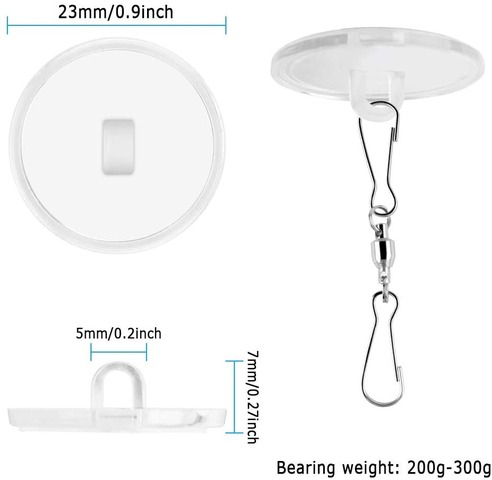 20Pcs 2CM Strong Ceiling No Traces Mini Transparent Disc Hook/Self Adhesive Seamless Hanging Sign Flag Round Storage Hooks