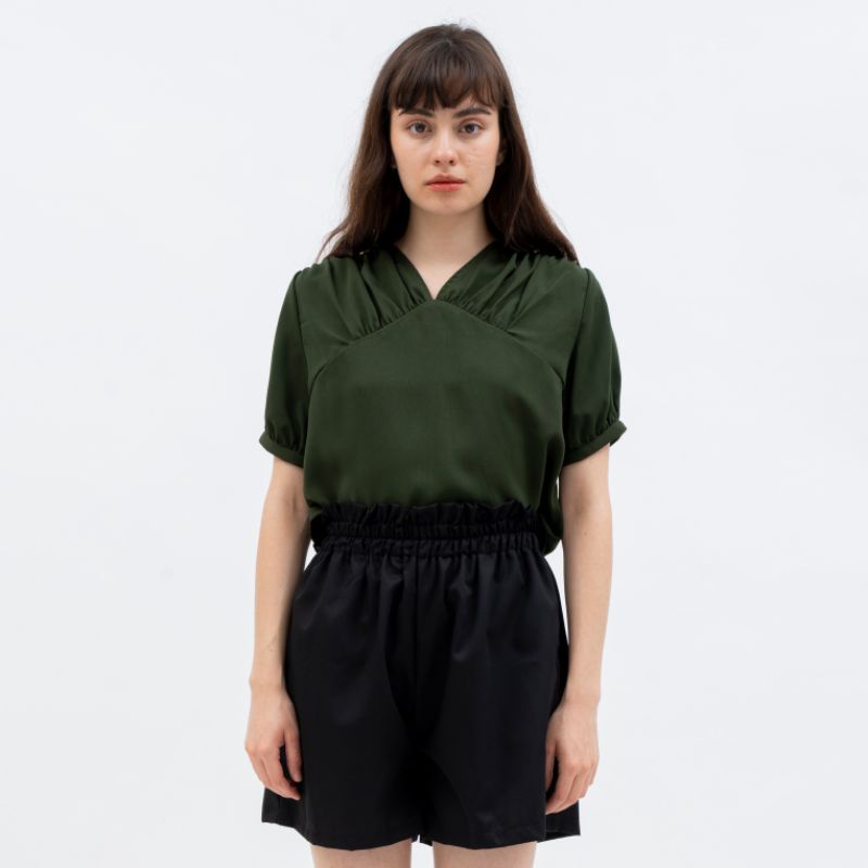 DAVLIN - Sunday Top in Army Green / Baju Blouse Hijau Army