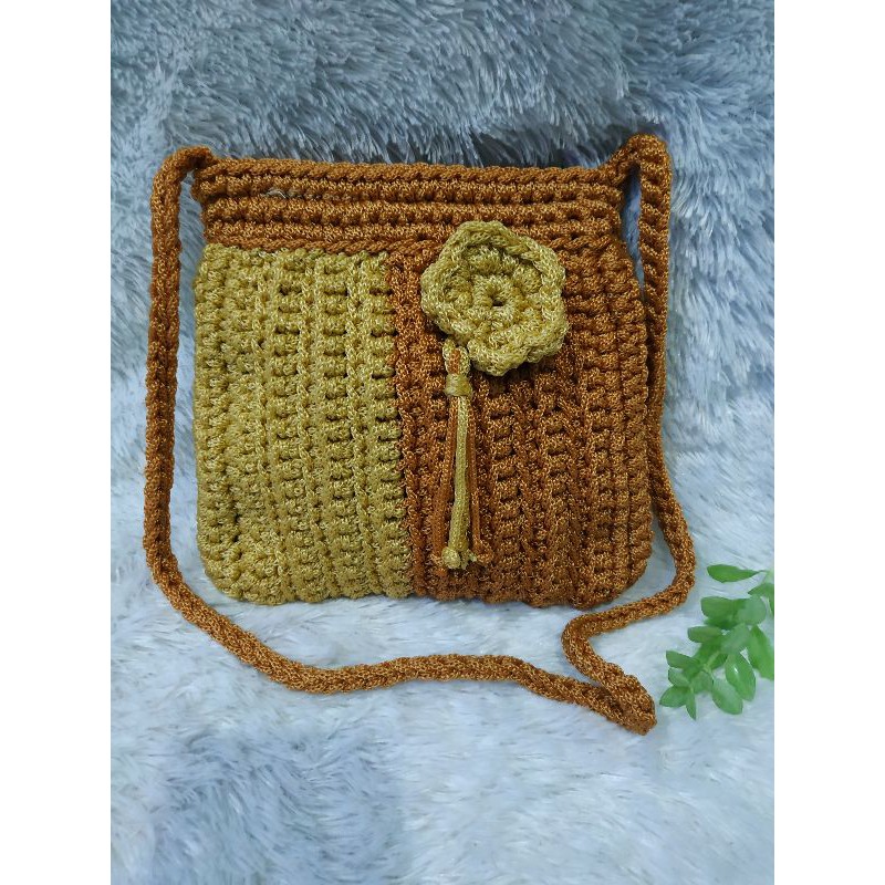 TAS TALIKUR RITSLETING / tas rajut selempang / tas rajut / tas wanita / tas rajut talikur