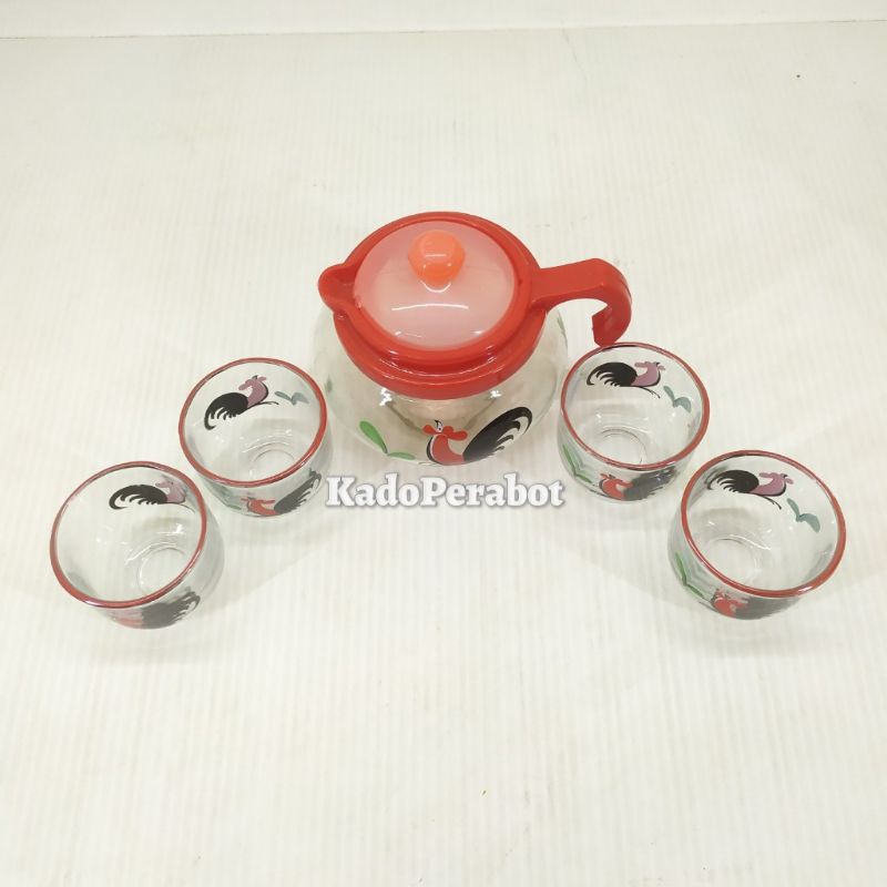 teko set ayam mini classic - teko set mini - teko dan gelas mini