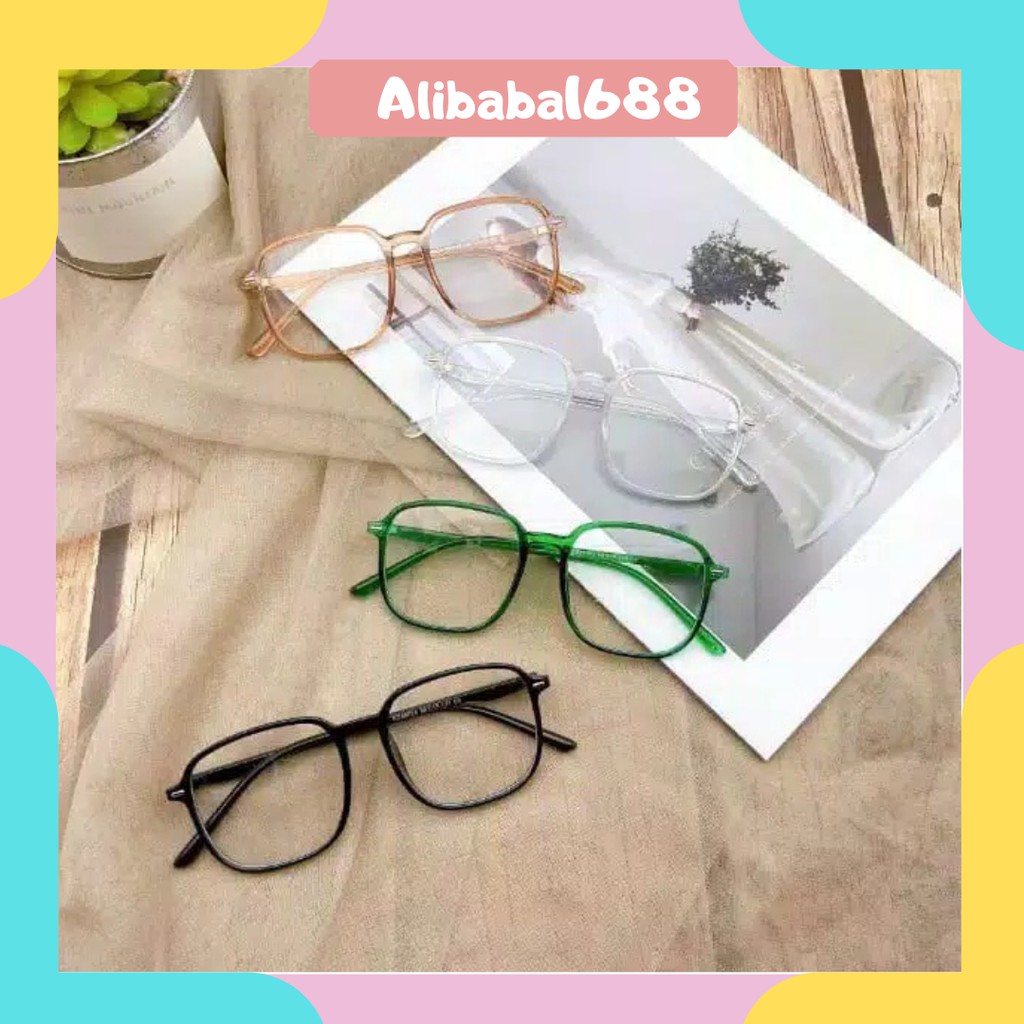 *ALIBABA1688*COD Kacamata Anti Radiasi Wanita / Pria Frame Transparan Import