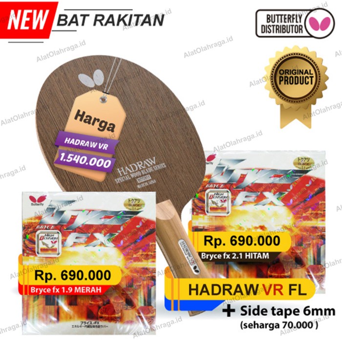 Bat Butterfly Hadraw VR FL / Bryce FX / Side Tape - Tidak Dirakit