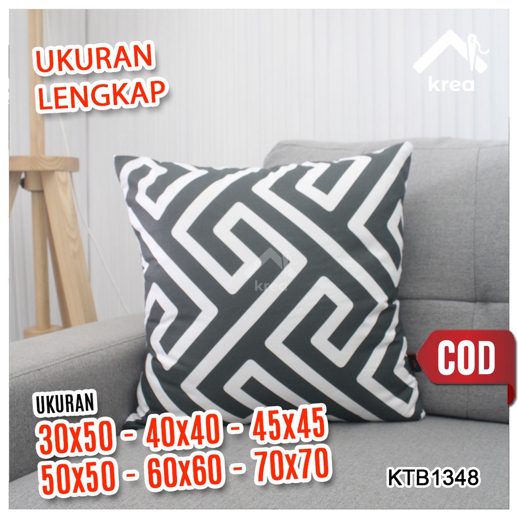 Sarung Bantal Sofa Ukuran 30x50, 40x40, 45x45, 50x50, 60x60, 70x70 - KTB1348