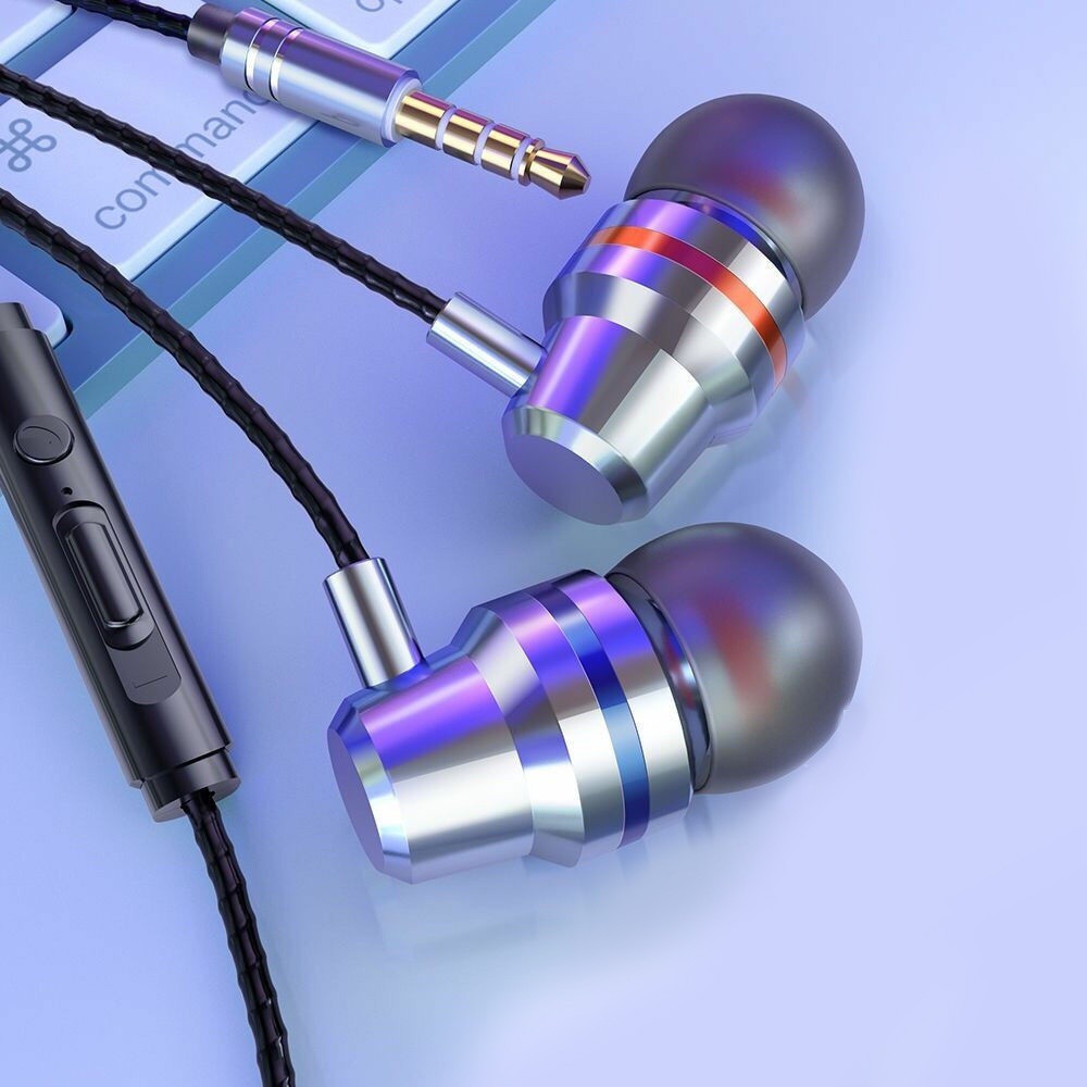 (Buy 1 Get 1 Free) Earphone In Ear HiFi Bass Bahan Metal Anti Air Dengan Kabel Jack 3.5mm