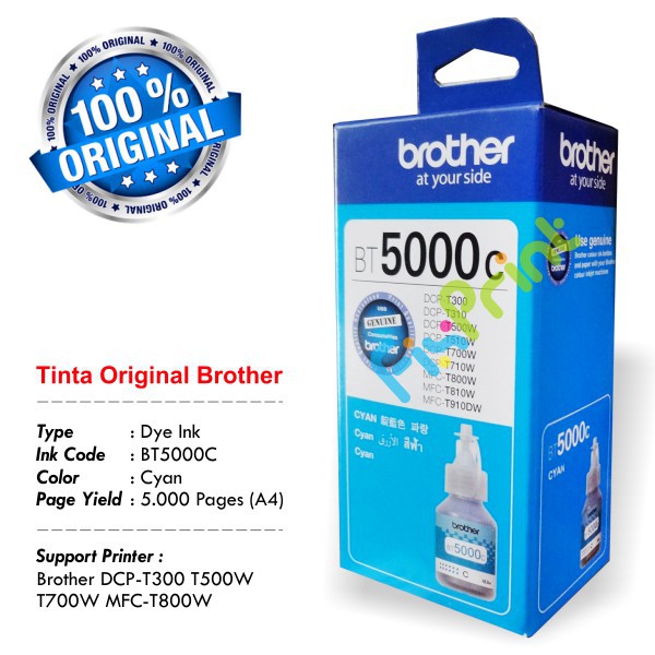 Tinta Brother BT6000 Black BT5000 Color BT-6000BK BT-5000 CMY Printer DCP T300 T500W T700W MFC T800W