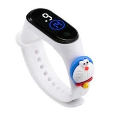 MoonLand JT203 Jam tangan anak  Elektronik Tahan Air IP67 Motif Kartun Anak Laki-laki Perempuan LED-White doraemon