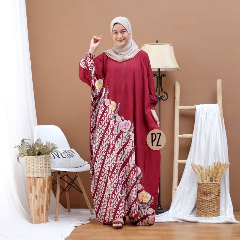 KAFTAN BATIK JUMBO MOTIF BUNGA