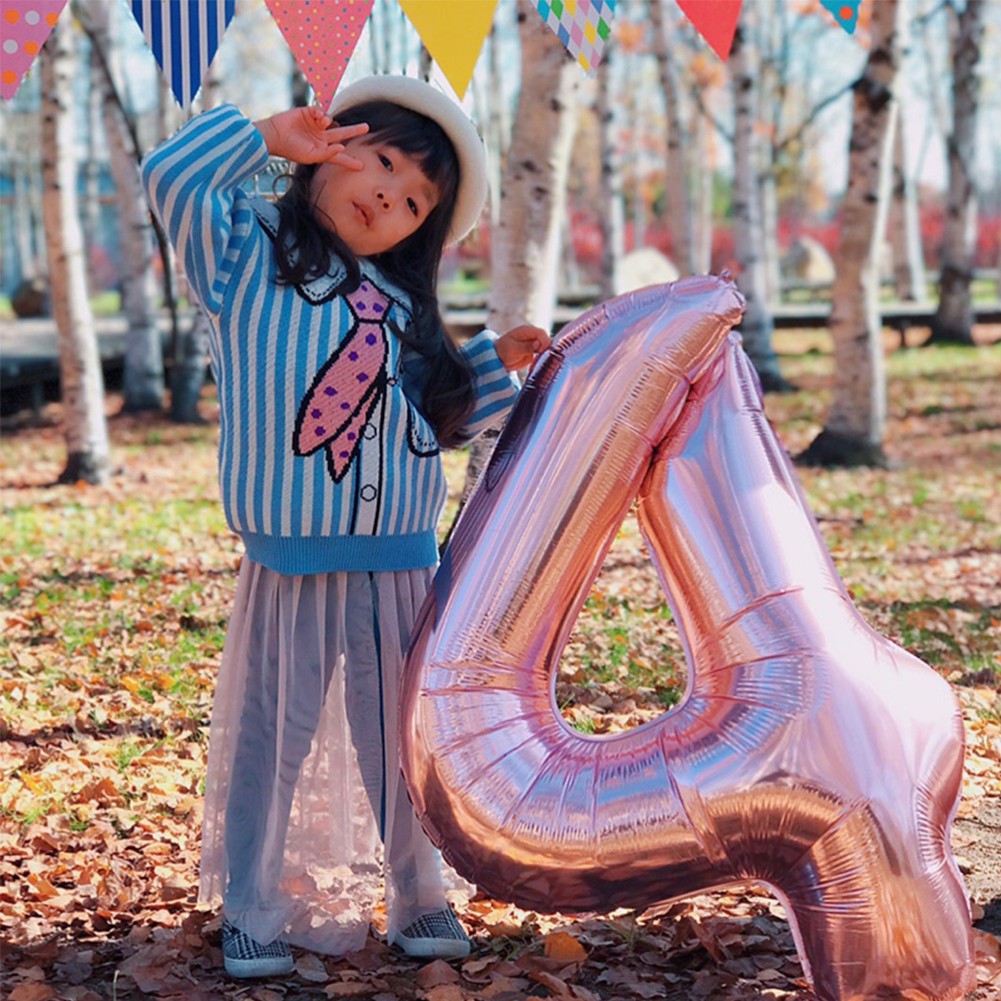 32 Inch Big Foil Birthday Balloons Rose Gold Number Balloon Happy Birthday Party Decoration