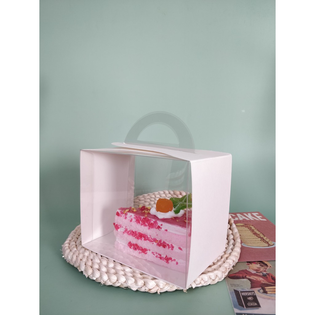 

Box Kotak Mika Kue Slice Handle Gable 12 X 8.5 X 10